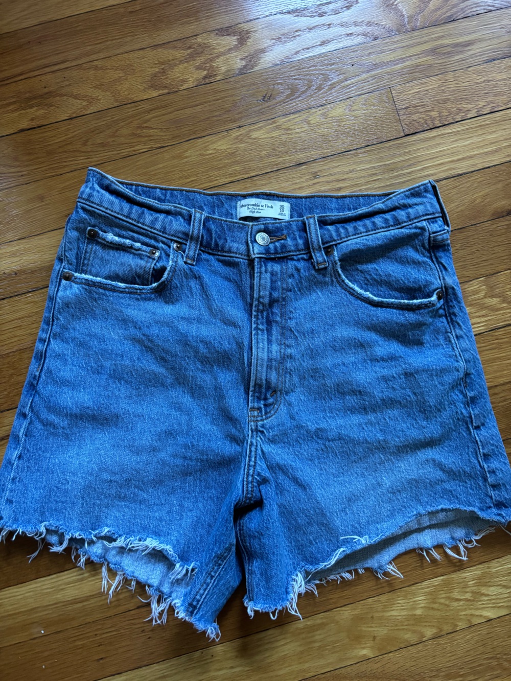 Abercrombie & Fitch High Rise Dad Denim Shorts